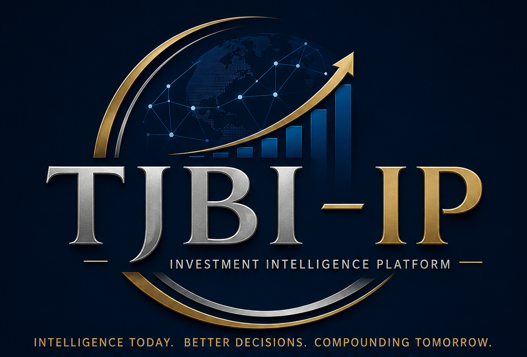 TJBI-IP Investment Intelligence Platform logo — Intelligence Today. Better Decisions. Compounding Tomorrow.